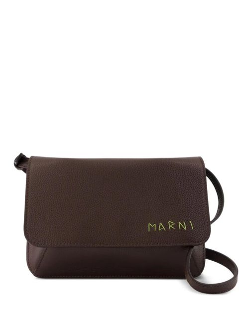 Marni logo-embroidered cross body bag - Brown - zdjęcie produktu nr 1