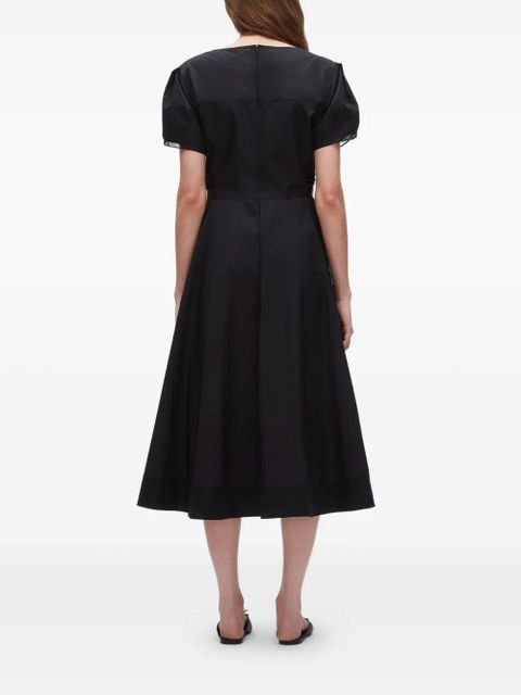 3.1 Phillip Lim puff-sleeve V-neck midi dress - Black