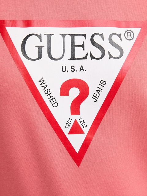 Guess bluza damska kolor różowy z nadrukiem W2YQ16 KBA11