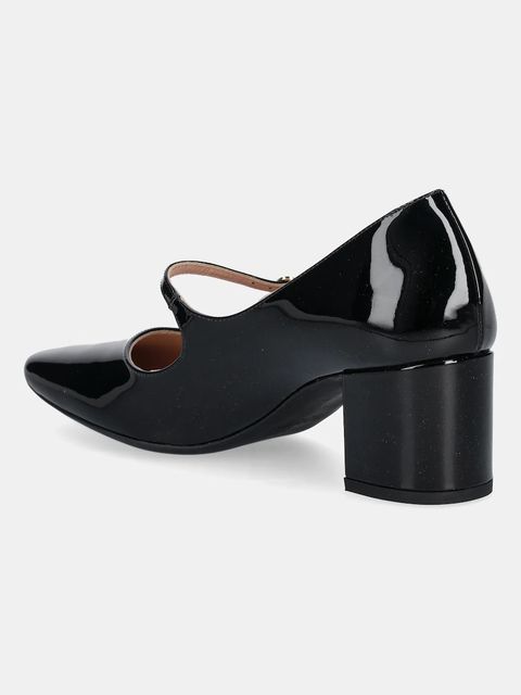 Love Moschino czółenka skórzane kolor czarny na słupku JA10385G1NIH0000