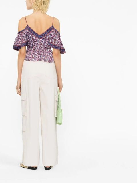 MARANT ÉTOILE Garuva floral-print blouse - Neutrals - zdjęcie produktu nr 2