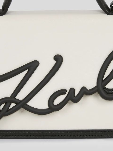 Karl Lagerfeld torebka skórzana K/SIGNATURE kolor biały A1W30224
