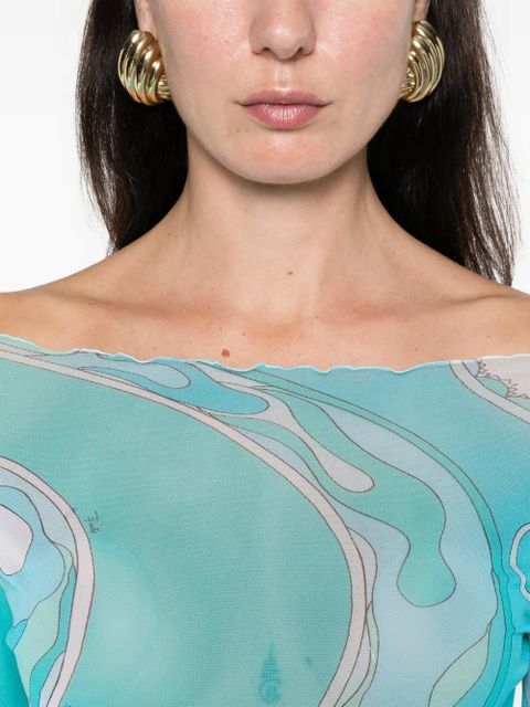 PUCCI Orchidee-print maxi dress - Blue