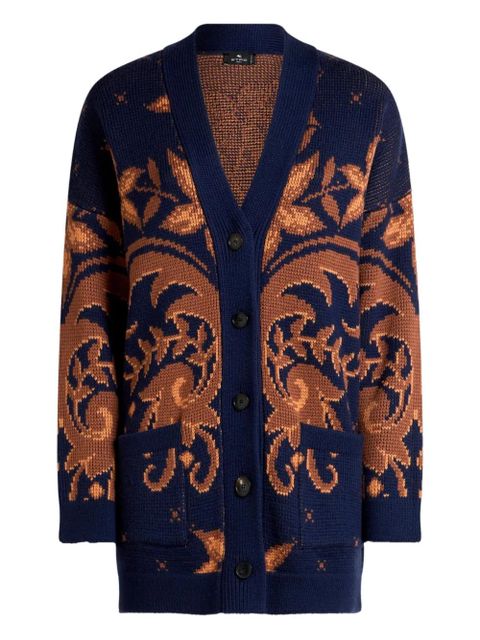 ETRO wool jacquard cardigan - Blue - zdjęcie produktu nr 1