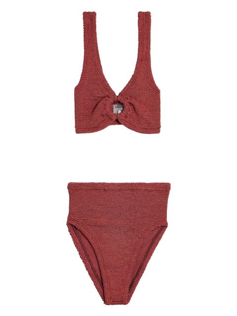Hunza G Nadine seersucker bikini set - Red