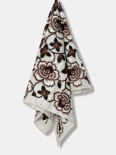 Weekend Max Mara apaszka jedwabna ONESTO damska kolor czarny wzorzysta 2525546094600 - zdjęcie produktu nr 1