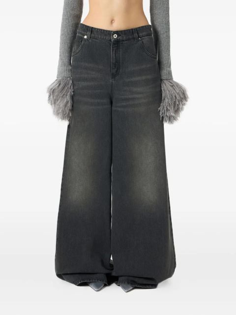 Blumarine whiskering-effect jeans - Grey