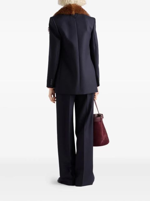 Prada chevron triangle-logo blazer - Blue