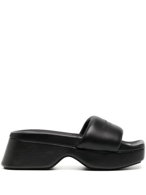 Alexander Wang Float logo-debossed platform slides - Black - zdjęcie produktu nr 1