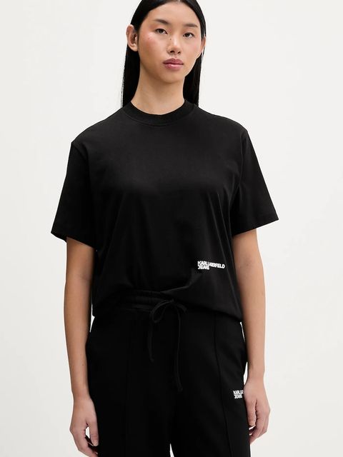 Karl Lagerfeld Jeans t-shirt bawełniany damski kolor czarny B1W17058