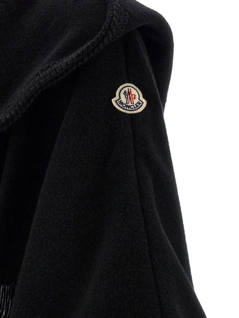 Moncler hooded fringed cape - Black