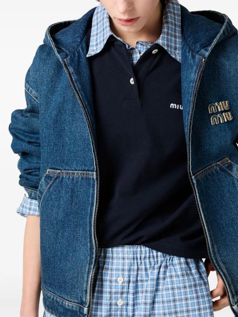 Miu Miu denim hooded jacket - Blue