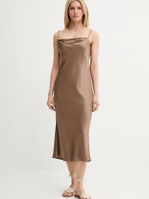 MUNTHE sukienka BABYLOMA kolor brązowy midi prosta 247131724711 - zdjęcie produktu nr 1