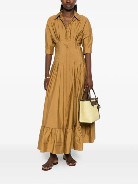 Max Mara ruffled-hem maxi dress - Brown - zdjęcie produktu nr 2