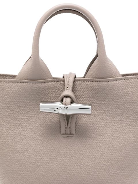 Longchamp Le Roseau XS leather tote bag - Neutrals