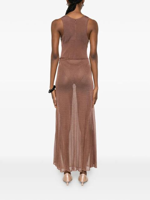 Isa Boulder sleeveless midi dress - Brown