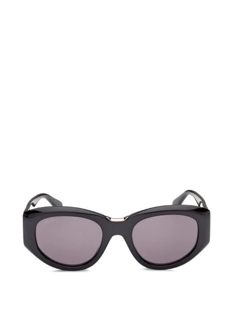 Max Mara Eyewear shiny oval-frame sunglasses - Black - zdjęcie produktu nr 1