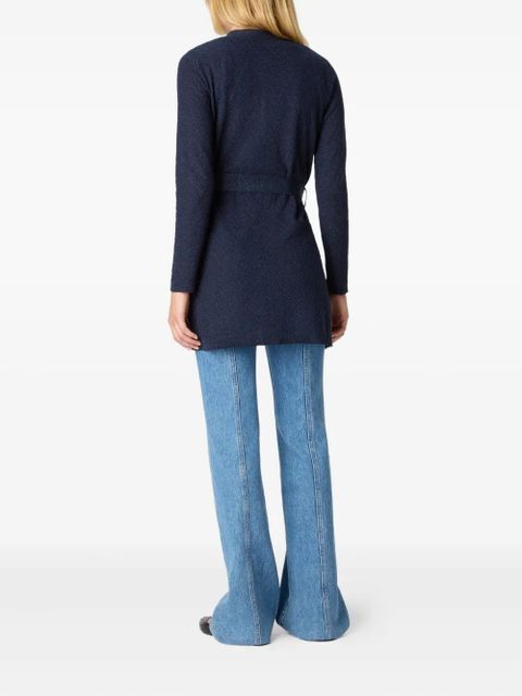 Missoni chevron-pattern belted cardigan - Blue