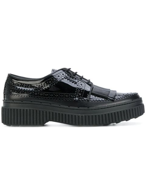 Tod's fringed flatform brogues - Black - zdjęcie produktu nr 1