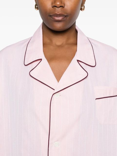 Prada striped contrast-trim shirt - Pink