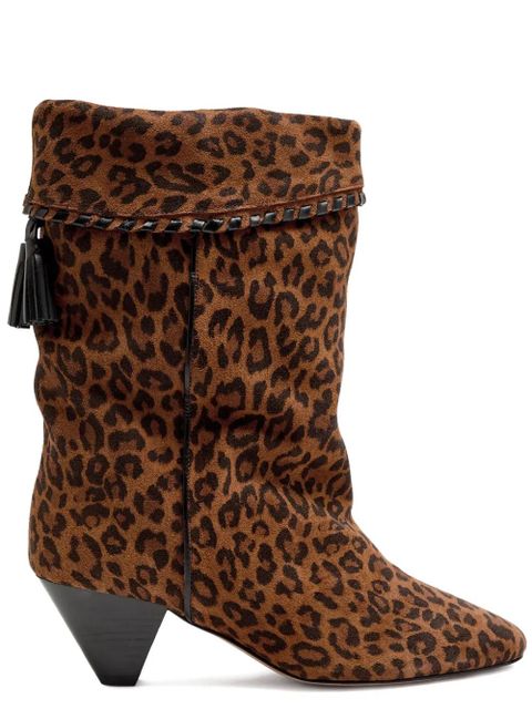 MARANT ÉTOILE Dalby leopard-print tassel boots - Brown - zdjęcie produktu nr 2