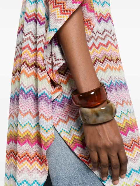 Missoni zigzag-knit boat-neck poncho - Pink