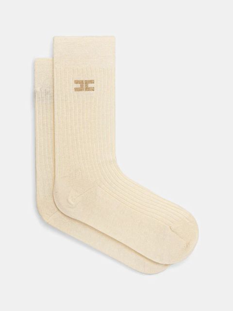 Elisabetta Franchi skarpetki bawełniane damskie kolor beżowy CZ08L52E2