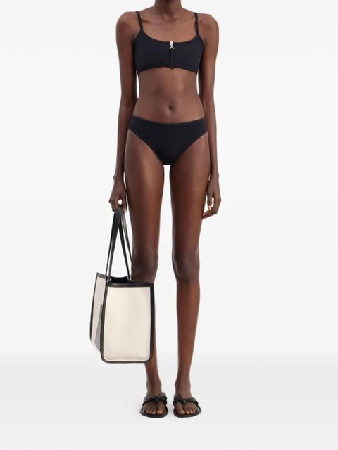 LouLou de Saison Olga zipped square-neck bikini top - Black