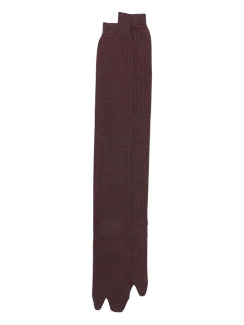 Maison Margiela Tabi bootleg ribbed socks - Red