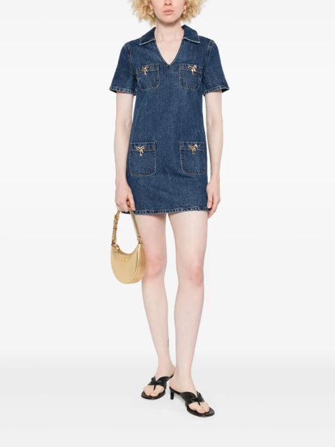 Self-Portrait denim mini dress - Blue