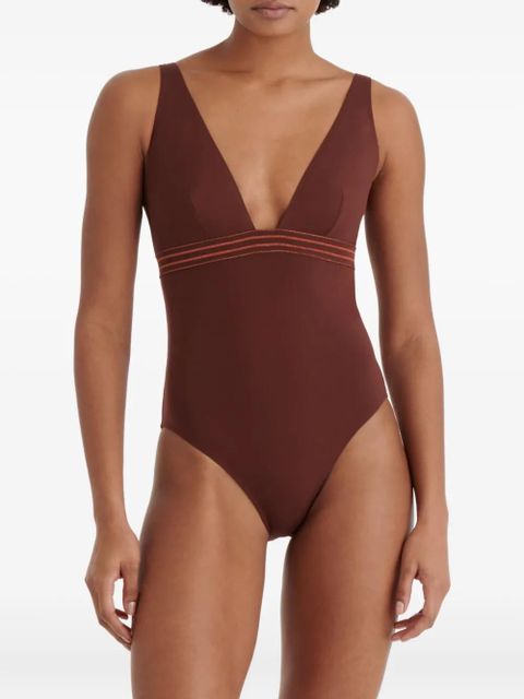 ERES Sillage plunge-neck swimsuit - Brown