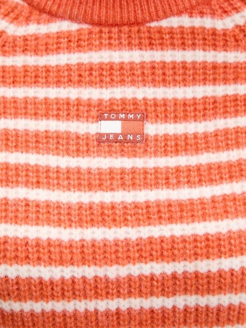 Tommy Jeans sweter z domieszką wełny damski kolor pomarańczowy DW0DW21677