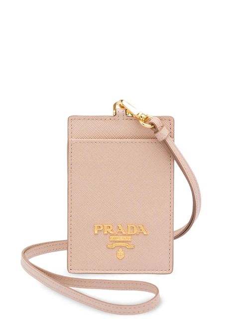 Prada logo-plaque lanyard cardholder - Pink - zdjęcie produktu nr 1