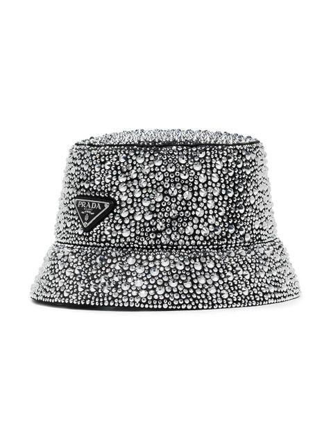 Prada crystal-embellished bucket hat - Black - zdjęcie produktu nr 2
