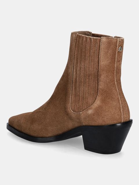 BOSS botki zamszowe Niara damskie kolor brązowy na słupku 50548781 - zdjęcie produktu nr 2