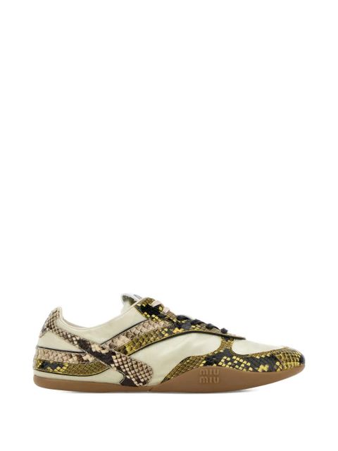 Miu Miu snake-print leather sneakers - Neutrals - zdjęcie produktu nr 1
