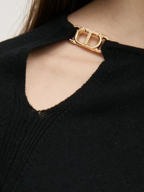 Twinset sweter damski kolor czarny lekki 251TP3490