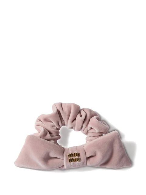 Miu Miu bow-detail llogo-ettering scrunchie - Pink - zdjęcie produktu nr 1