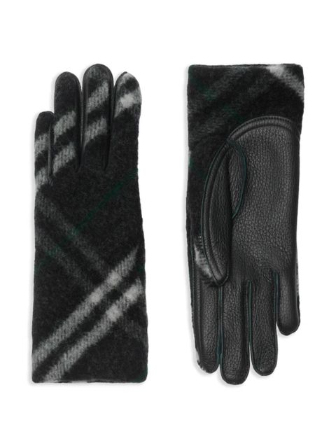 Burberry check wool gloves - Grey - zdjęcie produktu nr 2