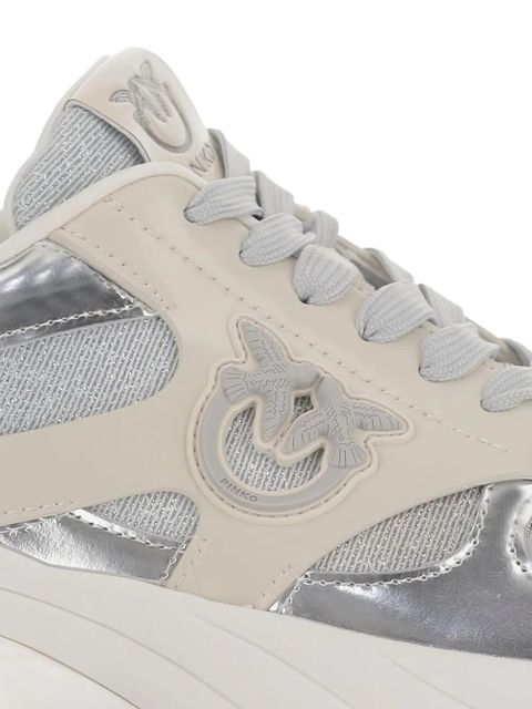 PINKO Ariel mirror-finish sneakers - Grey