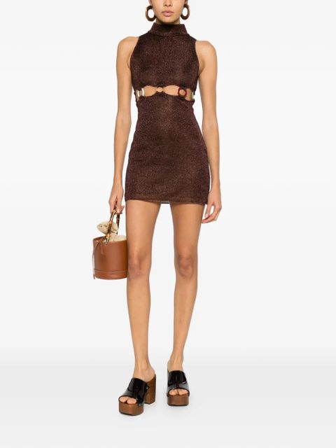 Oséree cut-out high-neck dress - Brown - zdjęcie produktu nr 2