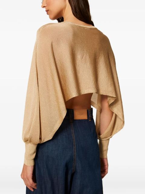 TWINSET lurex cropped top - Neutrals