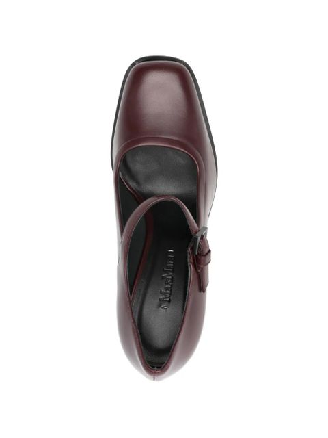 Max Mara Mary buckle-strap heeled pumps - Red