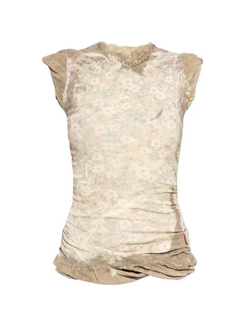 Diesel ruffled floral blouse - Neutrals - zdjęcie produktu nr 1