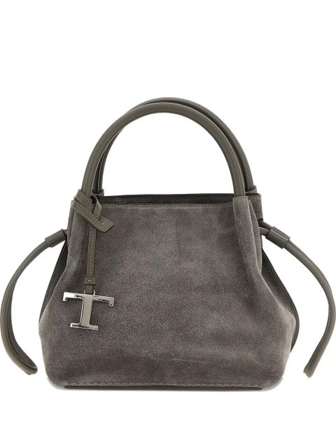 Tod's small drawstring suede tote bag - Grey - zdjęcie produktu nr 1