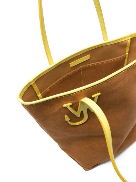 JW Anderson Anchor Tall canvas tote bag - Brown