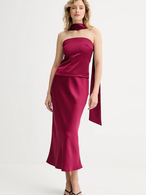 Answear.LAB top i spódnica damski kolor bordowy