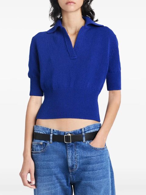 Proenza Schouler Reeve cotton-blend polo top - Blue