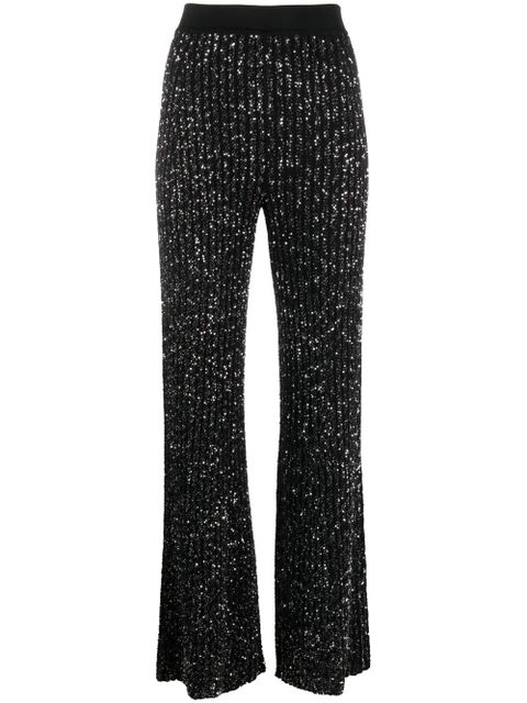 Missoni sequin-embellished ribbed-knit trousers - Black - zdjęcie produktu nr 1