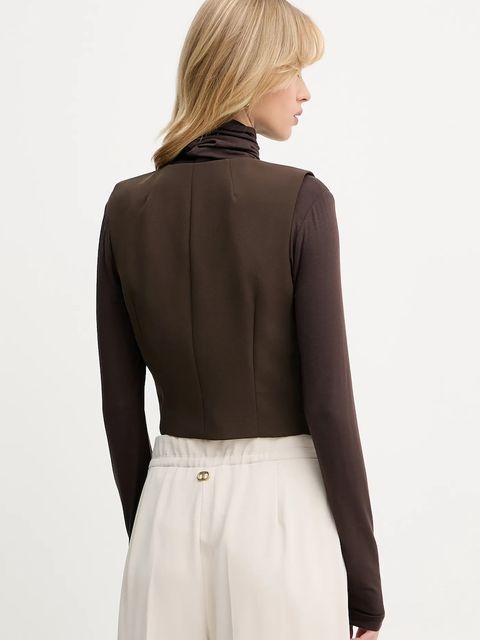 Guess kamizelka THEOLINE kolor brązowy jednorzędowa W5YH55 WGHC2